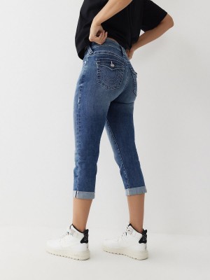 Medium Wash 2 True Religion Jennie Curvy Skinny Crop Jeans | 9815-LFJPD