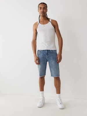 Medium Wash True Religion Ricky Straight Shorts | 1973-IKOHZ