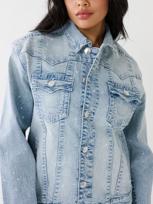 Mimosa True Religion Crystal Oversized Jimmy Jacket | 8392-FSAVW