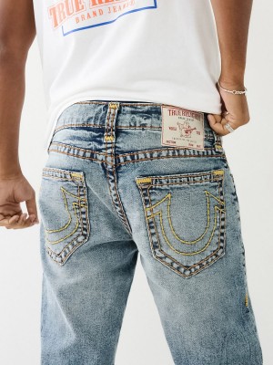 Mykonos Medium Wash True Religion Ricky Faded Super T Straight Jeans | 8172-HEDSN