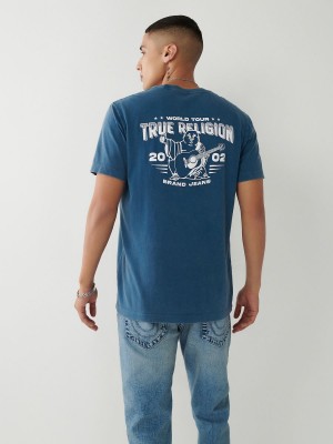 Navy/Navy True Religion Buddha Logo T Shirts | 2089-CQWIX