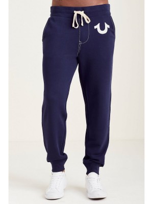 Navy True Religion Classic Logo Jogger | 3756-SLTVR