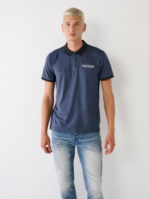 Navy True Religion Polo Shirts | 2058-EVQYH