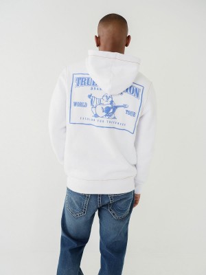 OPTIC WHT/BKTHRN/BLU True Religion Big T Zip Hoodie | 4357-UOTYE