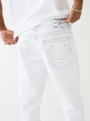 Optic White True Religion Ricky Single Needle Straight Jeans | 1746-OLUJW