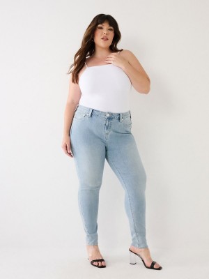 Peak Spot True Religion Plus Jennie Mid Rise Curvy Skinny Jeans | 7936-NAXEV