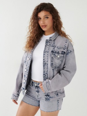 Plum True Religion Jimmy Big T Relaxed Denim Jacket | 5381-UBLWF