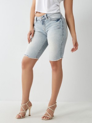 RENOVATION True Religion Riley Super T Stitch Knee Shorts | 2971-RKDXB