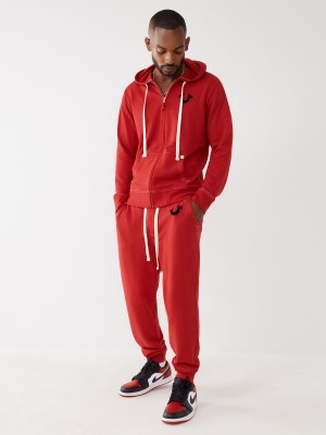 RUBY RED W BLACK True Religion Classic Logo Jogger | 8926-OMEGB