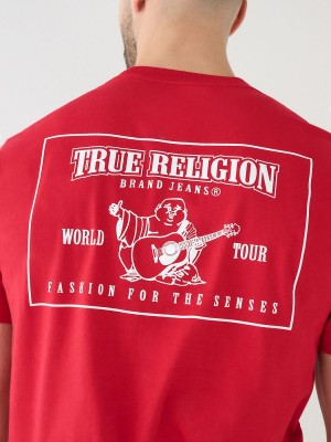 Red/Tangerine True Religion Buddha Logo T Shirts | 9627-EMZSV