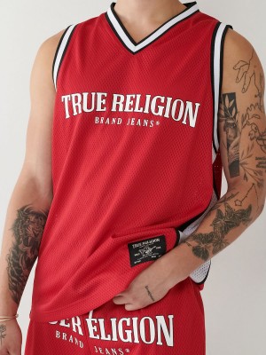 Red True Religion Mesh Jersey Tanks | 1507-NPYLX