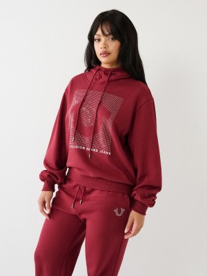 Redwood True Religion Crystal Relaxed Hoodie | 8452-WBNXJ