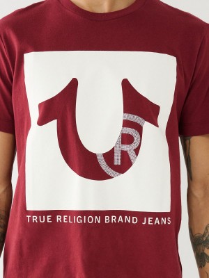 Redwood True Religion Studded Logo T Shirts | 9248-WBJVP