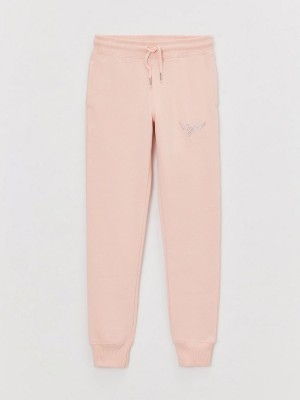 Rose True Religion Girls Crystal Logo Jogger | 6793-USBIA