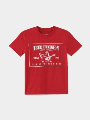 Ruby Red True Religion Boys Buddha T Shirts | 5827-LOUBT