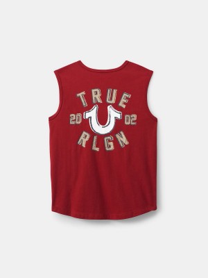 Ruby Red True Religion Boys Logo Tanks | 8245-YMJIN