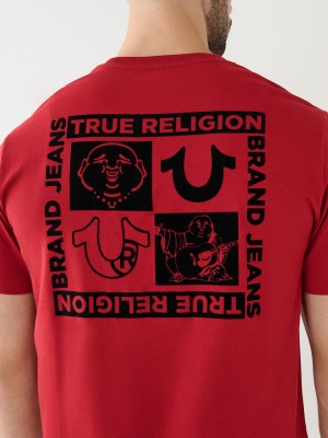 Ruby Red True Religion Horseshoe Logo T Shirts | 9358-TKADW