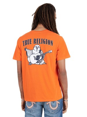 Vermillion True Religion Buddha Logo T Shirts | 1548-YRATV