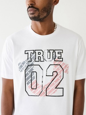 White True Religion 02 Logo T Shirts | 2695-PDHLM