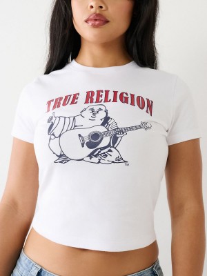 White True Religion Buddha Baby T Shirts | 6059-QECRO