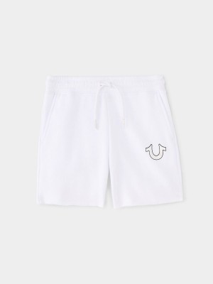 White True Religion Girls Sweat Shorts | 7210-LJSZM