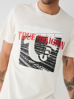 Winter White True Religion Graphic T Shirts | 8603-WOGTI