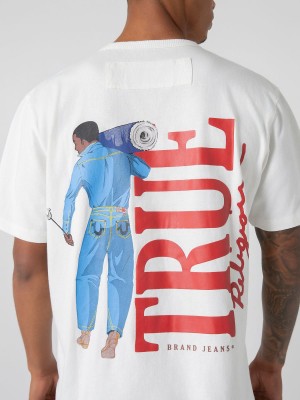 Winter White True Religion Sebastien Ami X Grit T Shirts | 4251-RMVXI