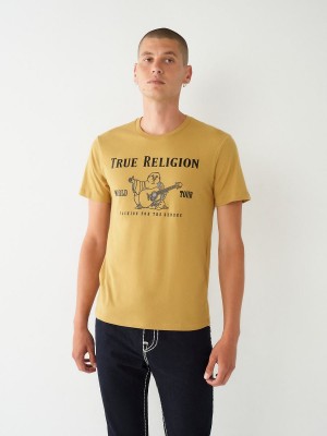 yellow True Religion Buddha Logo T Shirts | 5316-ANWYI