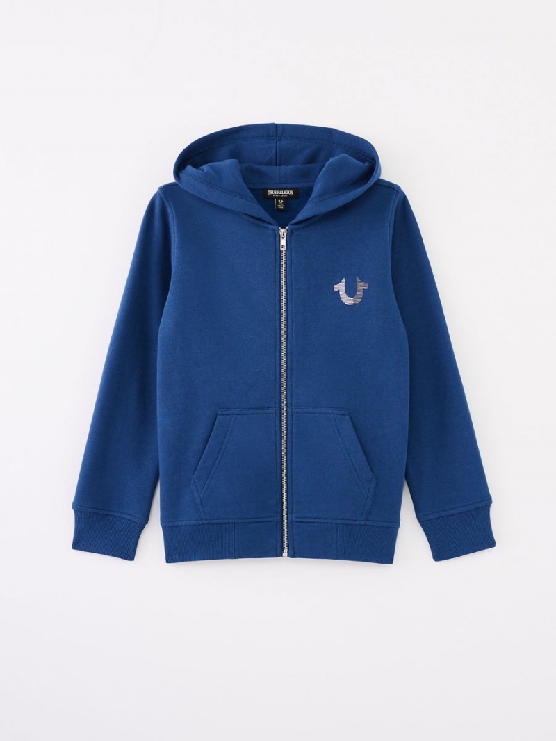 3922 True Religion Boys Logo Zip Hoodie | 6305-MQSYJ