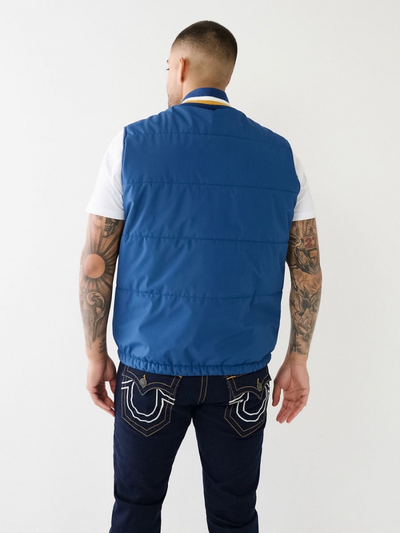 3922 True Religion Hs Logo Chevron Puffer Vest | 8730-ADMOK