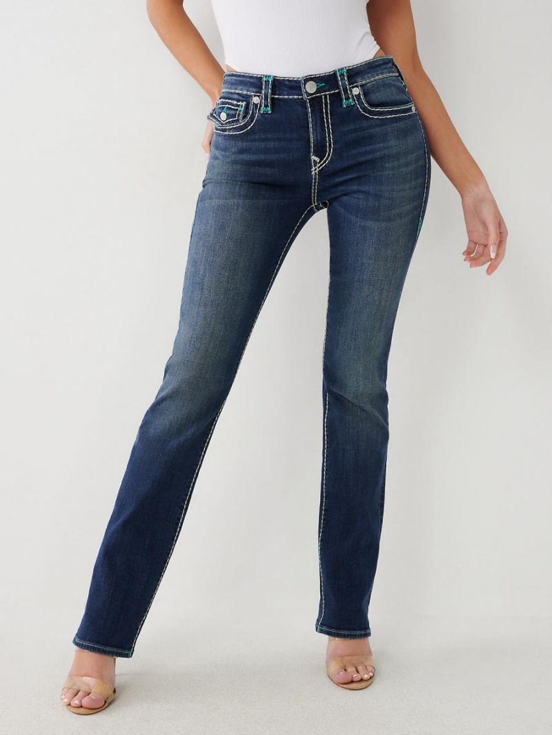 Aizome True Religion Billie Super T Stitch Straight Jeans | 9086-AWCIG