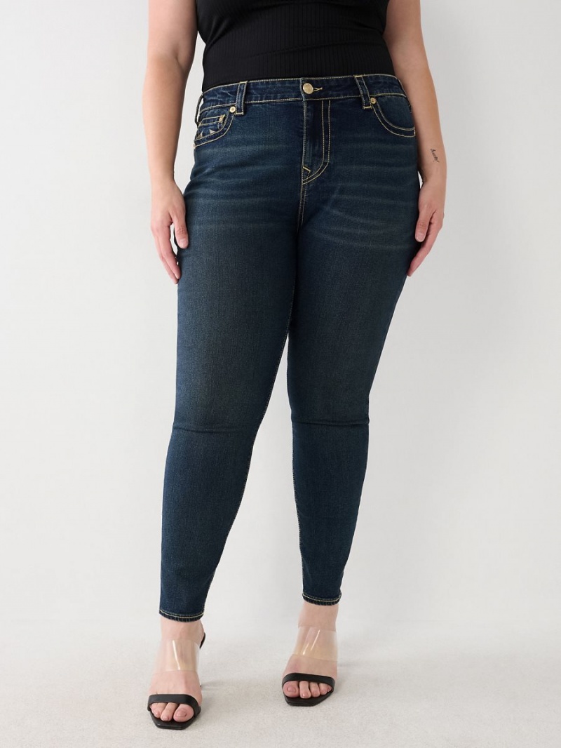 Aizome True Religion Plus Jennie Mid Rise Curvy Skinny Jeans | 3917-HAKID