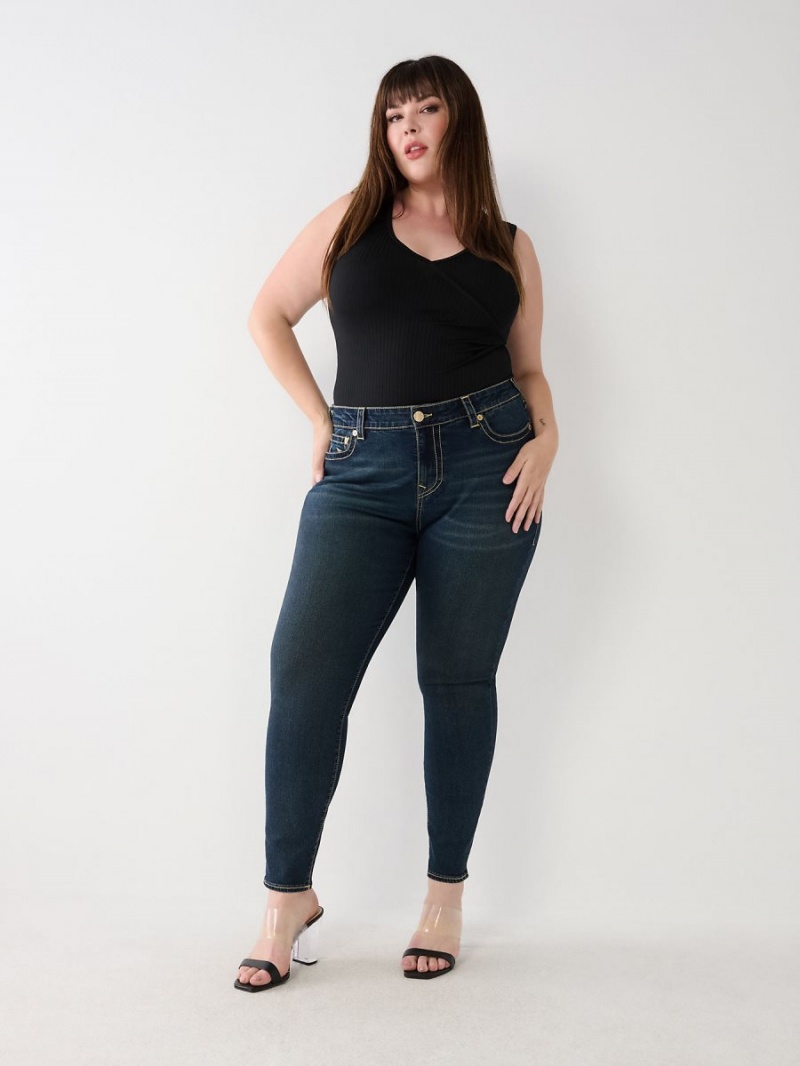 Aizome True Religion Plus Jennie Mid Rise Curvy Skinny Jeans | 3917-HAKID