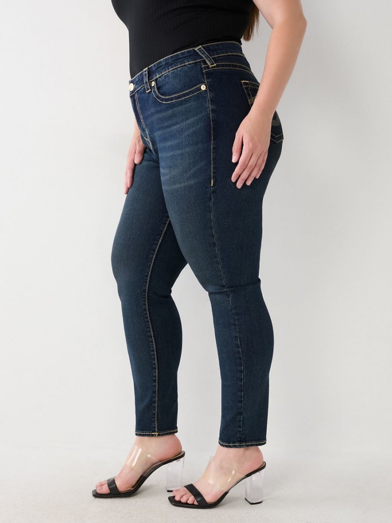 Aizome True Religion Plus Jennie Mid Rise Curvy Skinny Jeans | 3917-HAKID