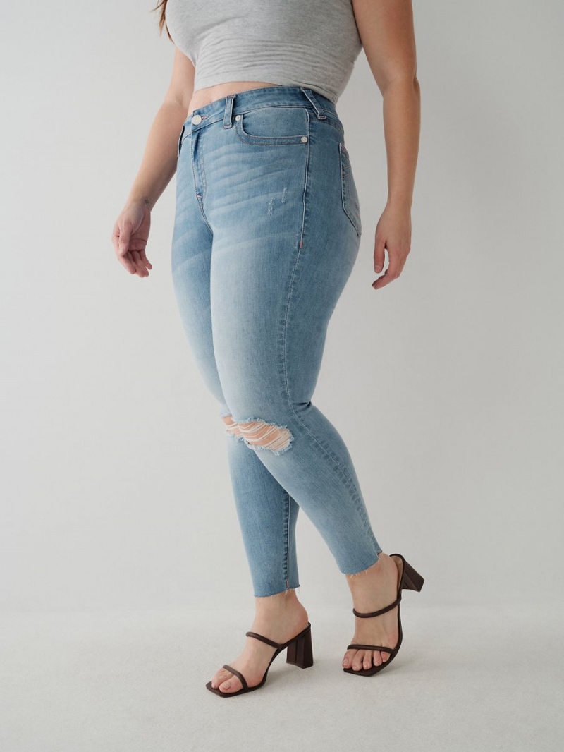 Allionia Destroyed True Religion Jennie Curvy Skinny Ankle Jeans | 3547-HYJCU