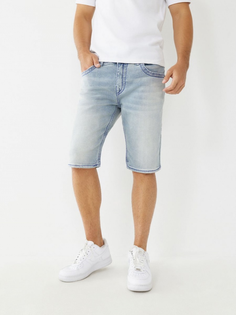 BEACON LIGHT WASH True Religion Rocco Super Q Stitch Skinny Shorts | 7309-NPIMO