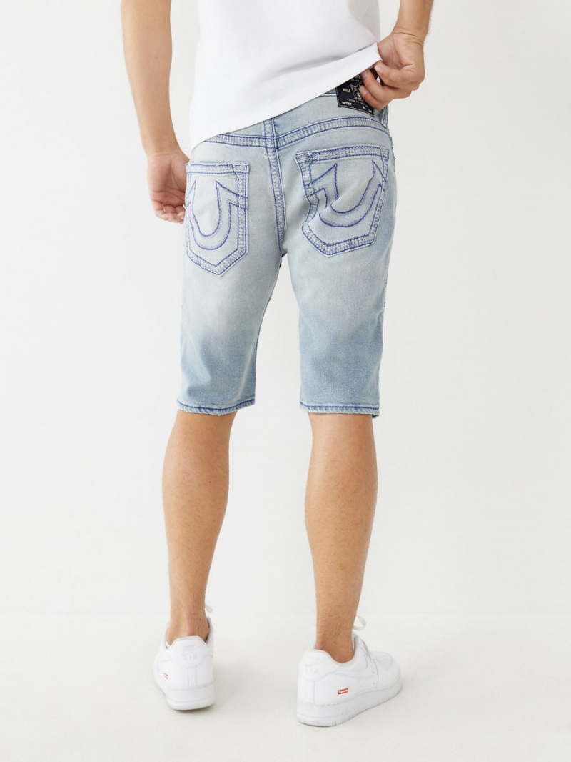 BEACON LIGHT WASH True Religion Rocco Super Q Stitch Skinny Shorts | 7309-NPIMO