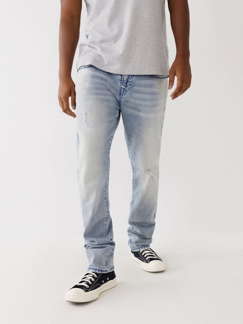 BEACON LIGHT WASH True Religion Rocco Super T Stitch Skinny Jeans | 7124-EYIRB