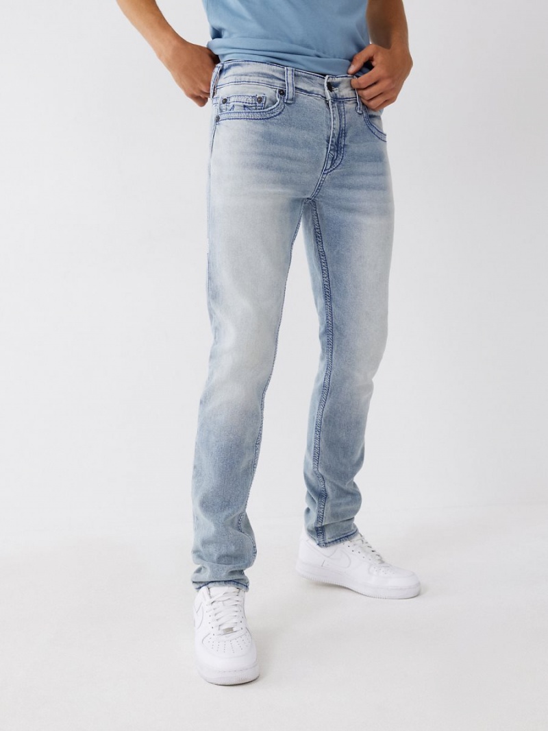 BEACON LIGHT WASH True Religion Rocco Super Q Stitch Skinny Jeans | 7432-LYXEV