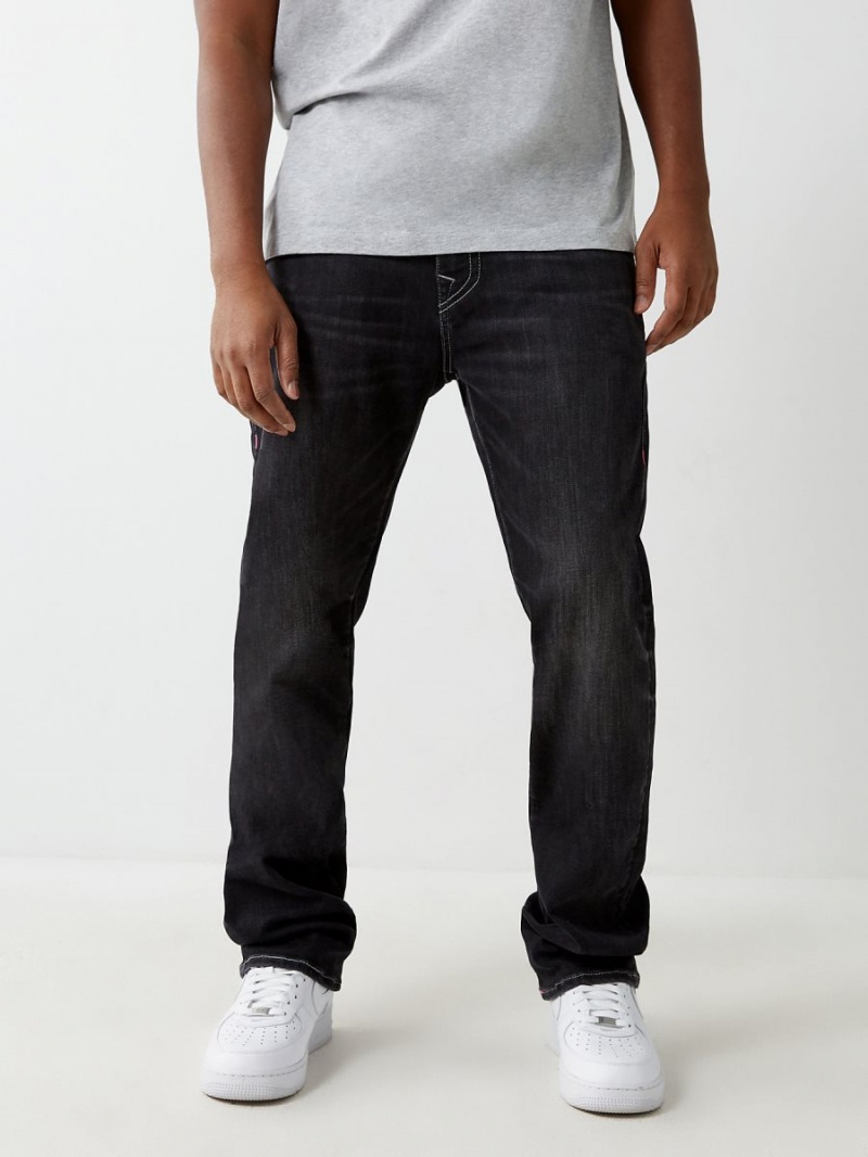 BLACK WASH True Religion Ricky Straight Jeans | 4627-MCRDO