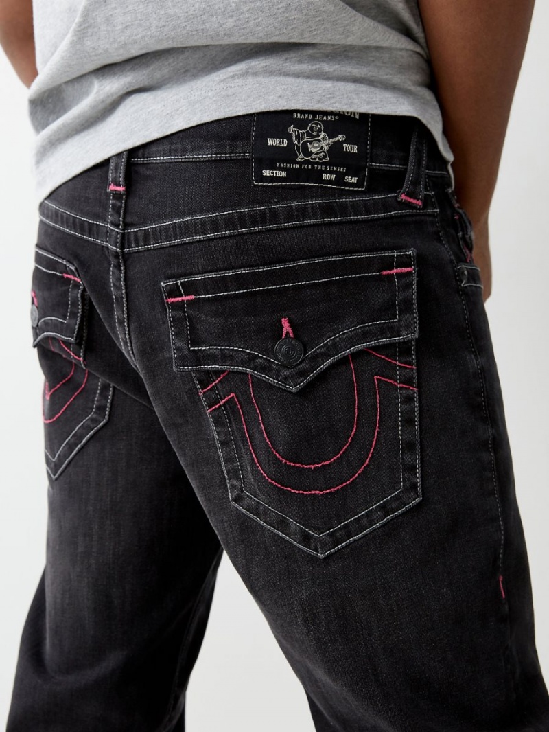 BLACK WASH True Religion Ricky Straight Jeans | 4627-MCRDO