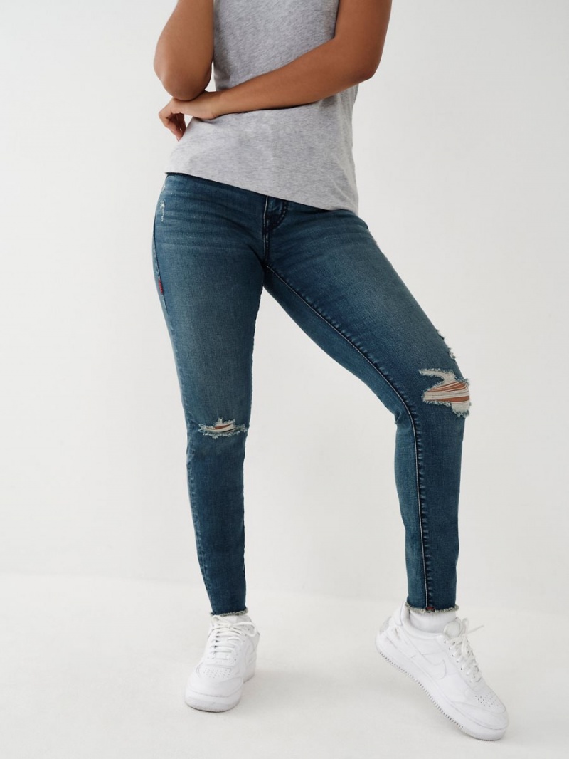 Beach Fire Destroyed True Religion Jennie Super T Curvy Skinny Jeans | 6782-ZOIFJ