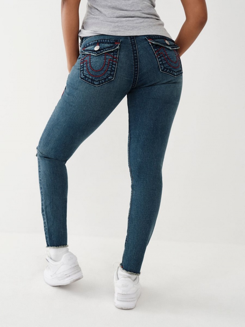 Beach Fire Destroyed True Religion Jennie Super T Curvy Skinny Jeans | 6782-ZOIFJ