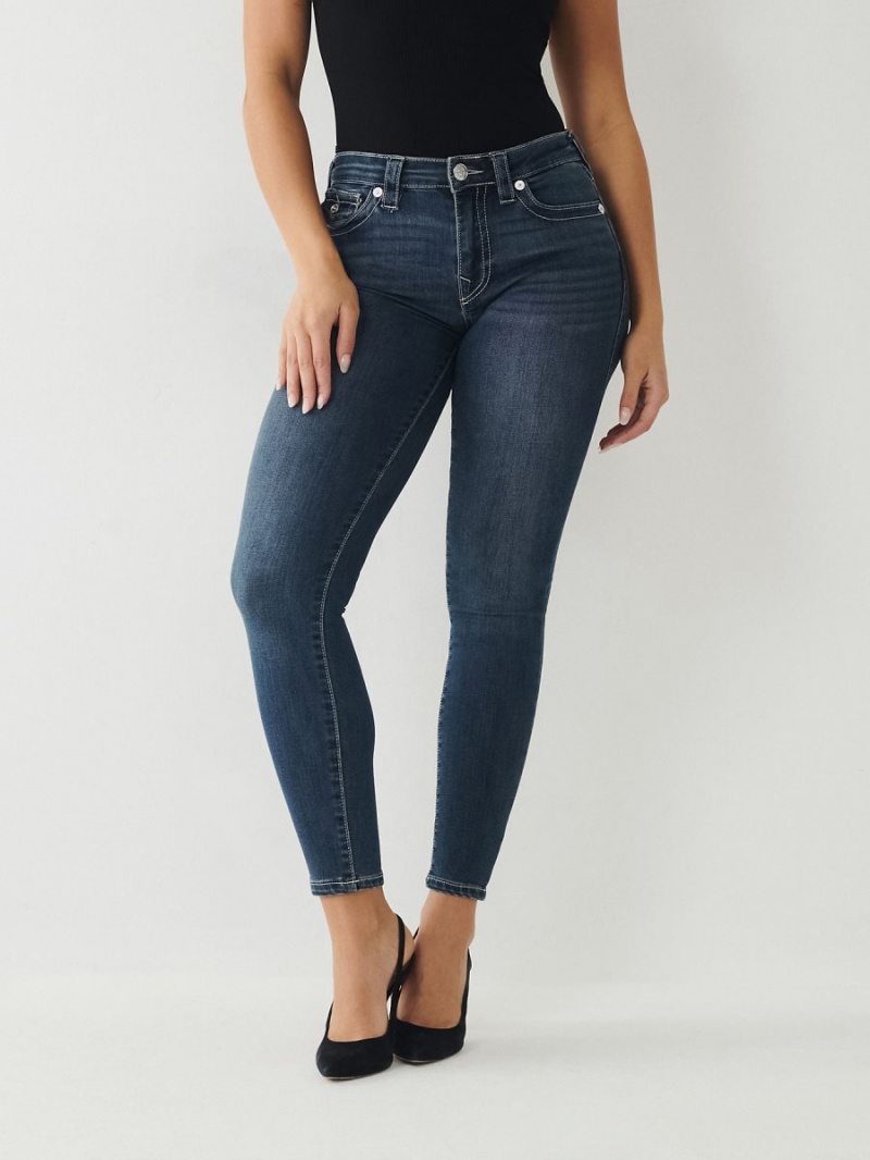 Beach Scape True Religion Halle Mid Rise Super Skinny Jeans | 6945-KCZVS