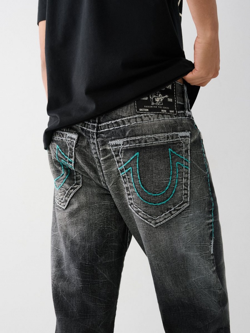 Bearcat Black Wash True Religion Ricky Super T Stitch Straight Jeans | 2607-ZUTCJ