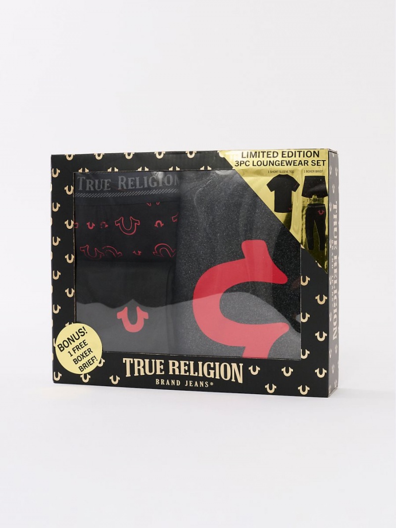 Black/Red True Religion Lounge Set - 3 Piece | 2094-MZDAY