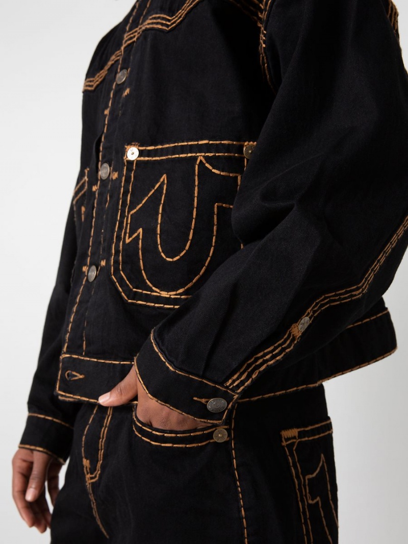 Black Cairo True Religion Sebastien Ami X Western Jacket Super T | 0526-HORVT