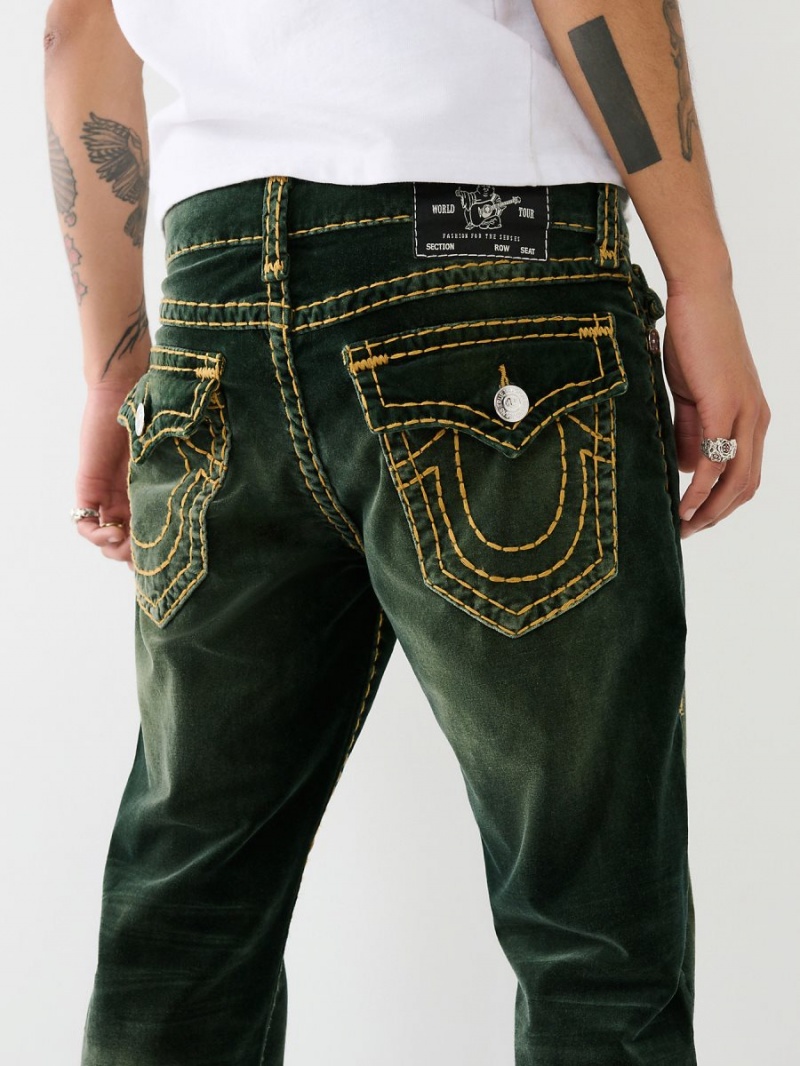 Black Constantine Wash True Religion Velvet Ricky Fadded Straight Pants 34” | 4093-UQCWX