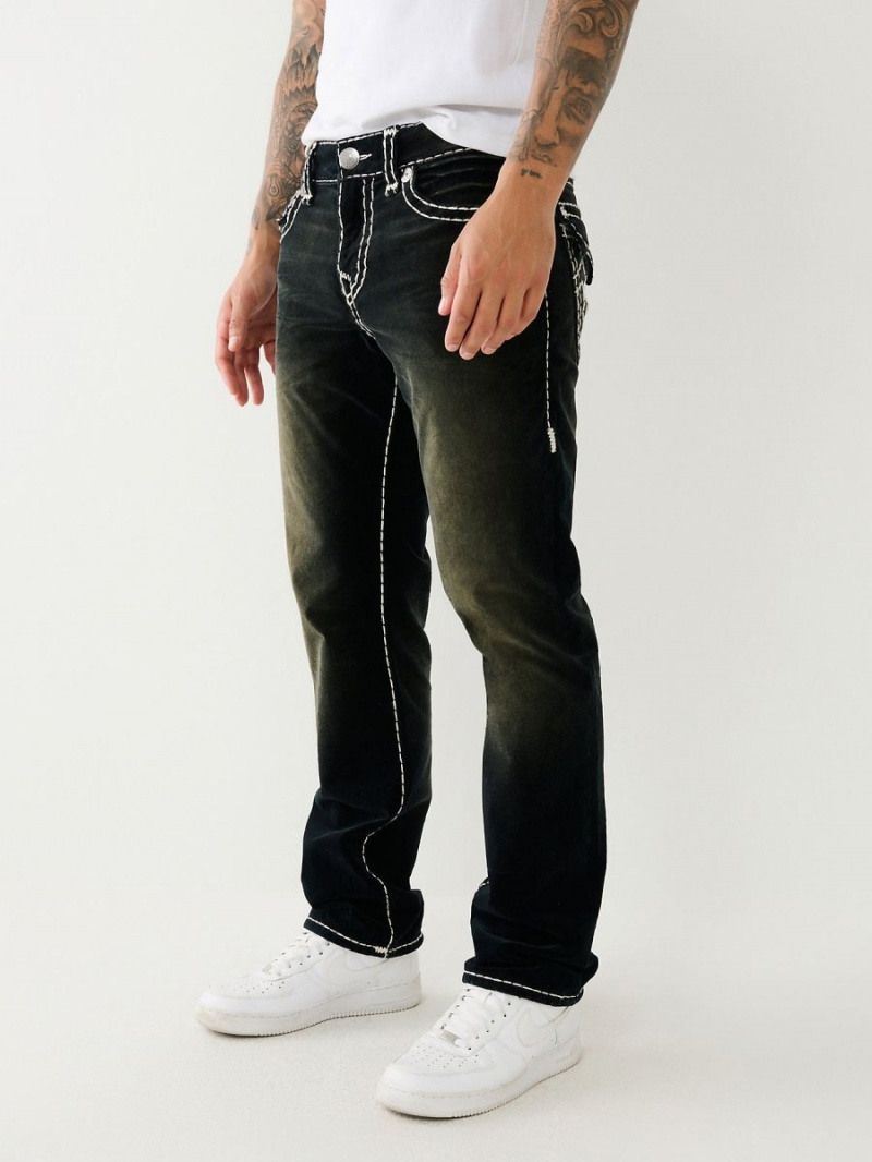 Black Constantine Wash True Religion Velvet Ricky Fadded Straight Pants 34” | 4093-UQCWX