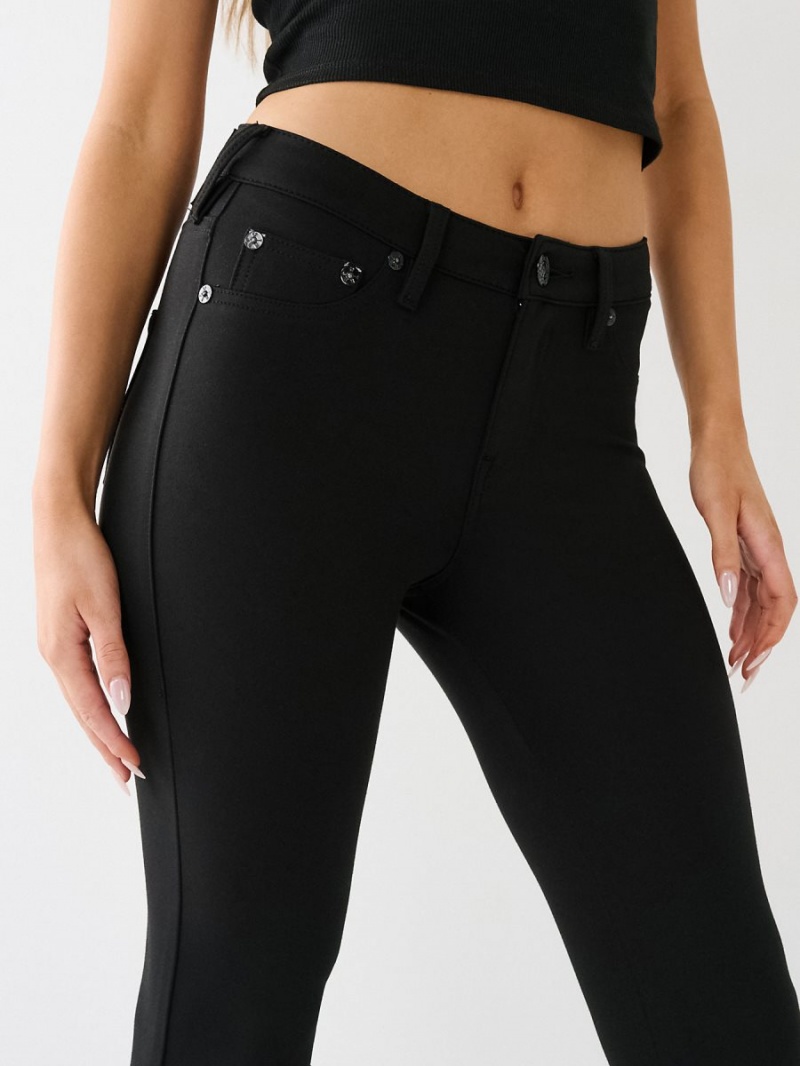 Black True Religion Becca Ponte Mid Rise Curvy Bootcut Pants | 0512-KWVCN